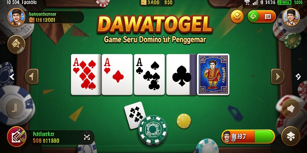 Screenshot utama DAWATOGEL menampilkan aksi gameplay Domino yang seru.