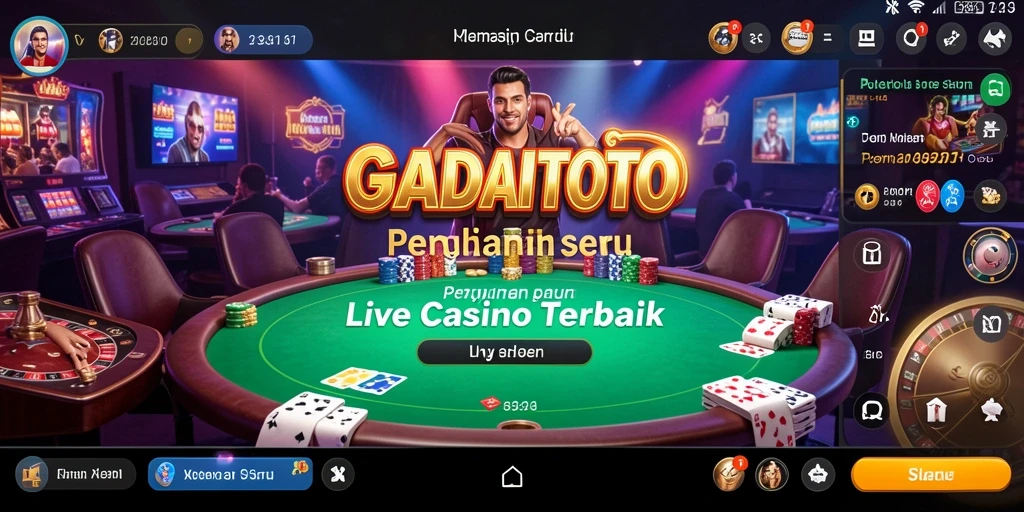 Tampilan gameplay Live Casino GADAITOTO yang mendebarkan dan interaktif.
