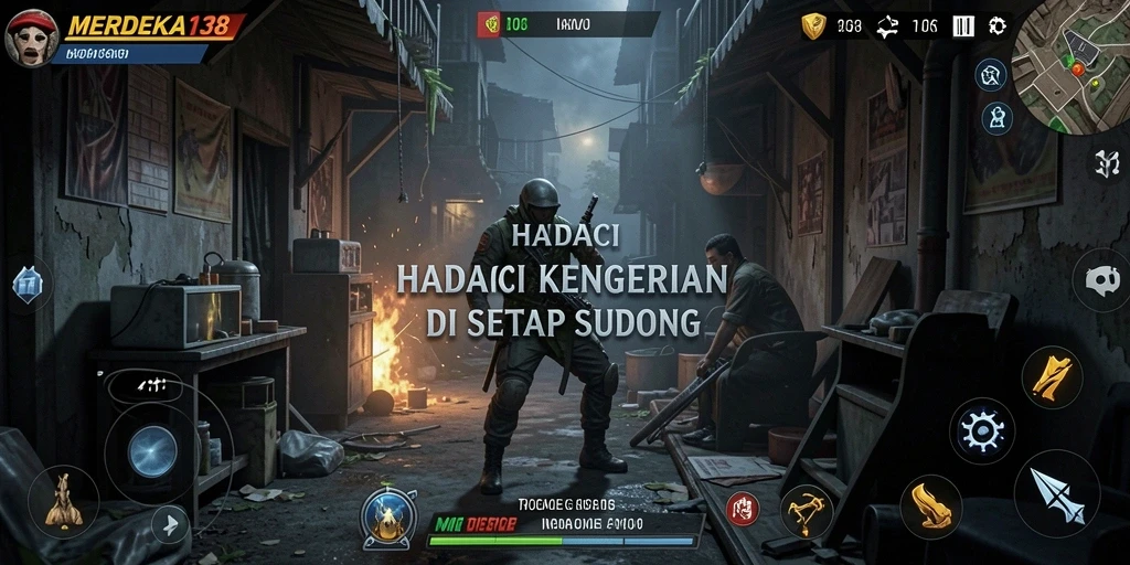 Screenshot gameplay menegangkan dari MERDEKA138 di dunia Horror.